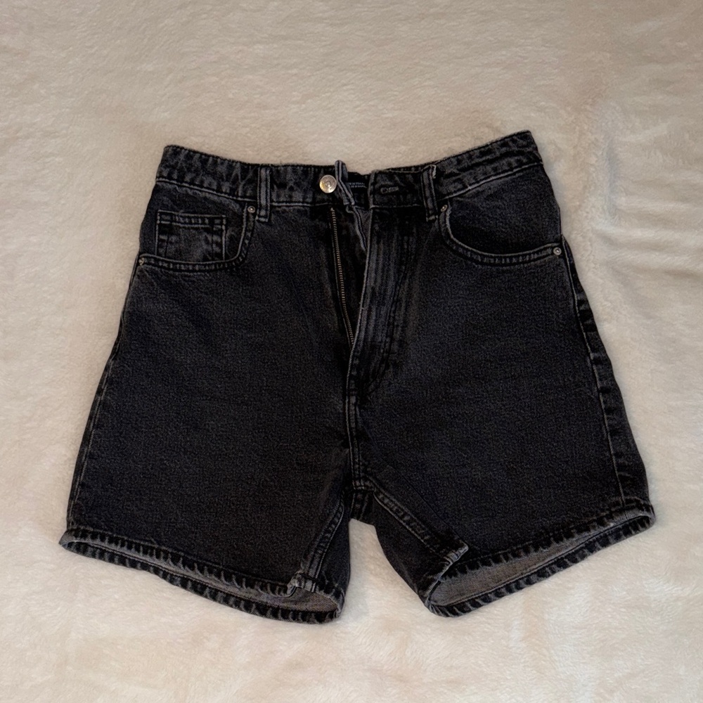 Zara Black High Waisted Jean Shorts
